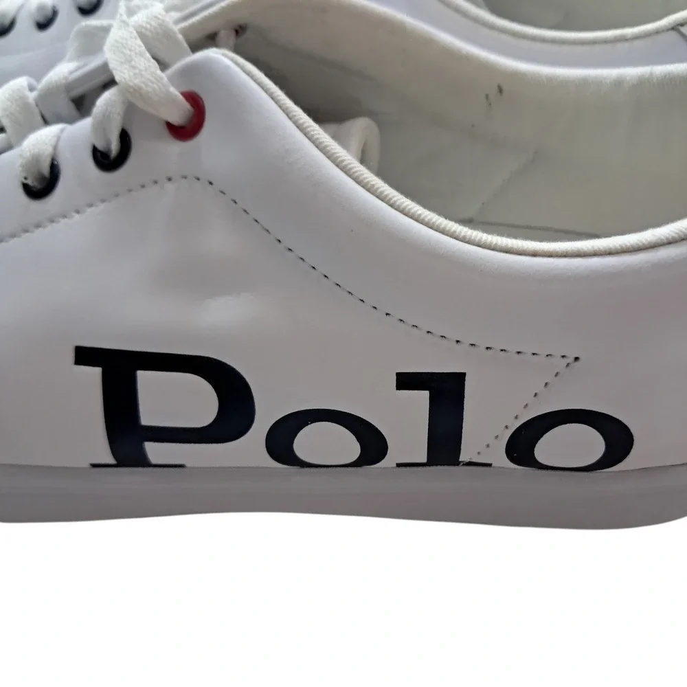 Polo Ralph Lauren Sneakers‎ Shoes Mens 11 White Leather Low Top Lace Up Preppy